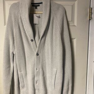 Banana Republic Men's Light Gray Cardigan Sweater